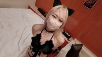 FC2-PPV-4800303 A secret night in Shibuya with a 19-year-old blonde slender gal who looks great in a black cat costume