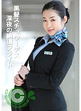 PYU-377 Black-haired stewardess: Midnight orgasm flight
