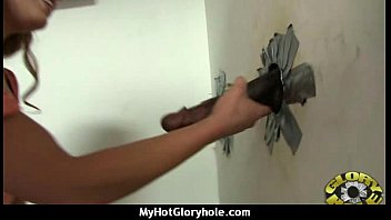 Ebony Hottie Milking Cocks In The Gloryhole 14 - black, sucking, interracial, blow, blowjob, blowing