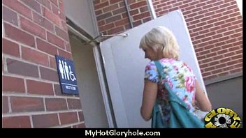 Horny Ebony Suck The Juice From Big White Gloryhole 12 - black, sucking, interracial, blow, blowjob,