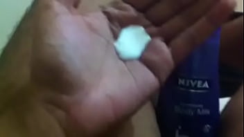 Masturbating Applying Lotion