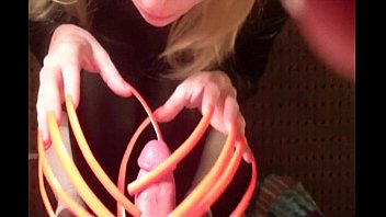 ⁣Hot Neon Orange Six Inch Sexy Long Fingernails