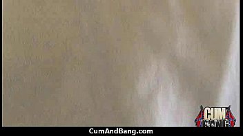 Black Chick Blows Group Of White Cocks 14 - facial, black, interracial, blowjob, group, ebony, bigco