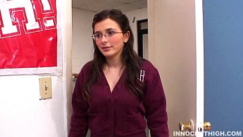 Pretty Girl With Glasses Gets Fucked Hard And Left With Cum On Her Big Perky Tits