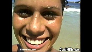 ⁣Latina In Bikini Flashes Tits At Beach