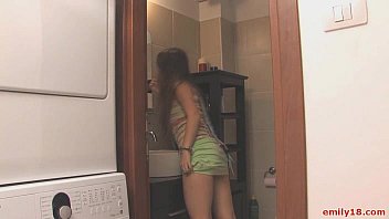 ⁣Teen Goes Topless In Closet