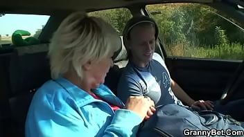 Old Bitch Gives Head In The Car Then Doggystyled