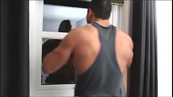 ⁣Muscular Window Cleaner Jerk Off