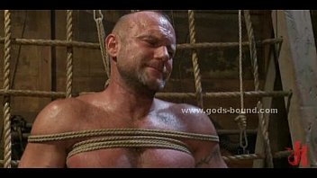 ⁣Shaved Gay Strong Sex Slave Bound Hard