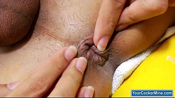 Big Enhanced Tits Ts Strokes Her Cock