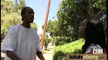 Ebony Babe Sucks Too Many White Cocks 6 - group, cocks, gangbang, bukkake - Video 5081246