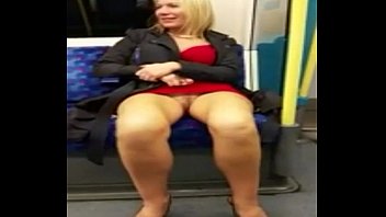 White Woman Show_s Pretty Pussy On Train-t B.