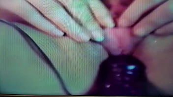 Pussy Stretching Two Dildos