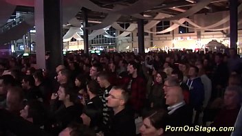 Hot Lesbian Porn Show On Public Stage