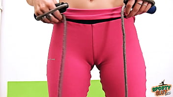 Round Ass Blonde Busty Teen Sexy Cameltoe While Workingout