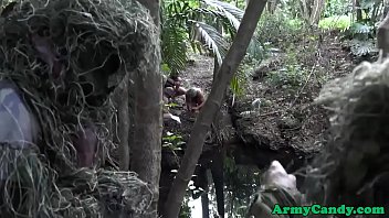 Military Hunk Cums While Assfucked Outdoors