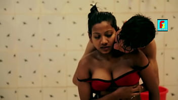 Dark Ebony Busty Girl Shower Smooch With Boyfriend