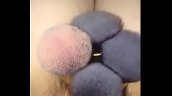 Fat Slut Fucks Her Cunt With Makeup Brushes