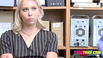 Tattooed Blondie Sucking Off A Guard