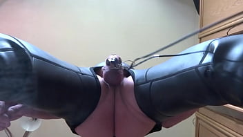Dripping Cum – My Estim Fun With Chastity Device