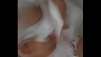 She Take A Shower, Many Foam On The Big Boobs