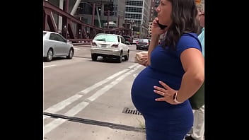 Candid Sexy Preggo In Blue