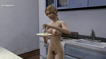 Blonde Teen Making And Eating A Cake – The Sims