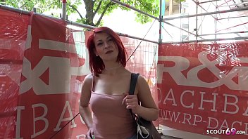 German Scout - Rothaarige Studentin Jenny Bei Strassen Casting Fuer Geld Gefickt