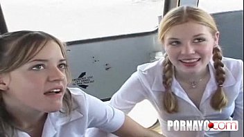 ⁣Cum Guzzling Teens Get A Facial From Bus Driver