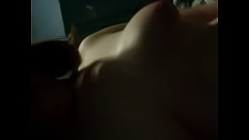 ⁣Chubby Girl Rubs Lotion On Her Tits