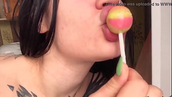 Tattooed Babe Sucking Lollipop And Play Pussy – Food Fetish