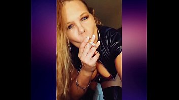 Custom Smoking Fetish In Latex Fetish Clothing Sucking A Dildo Femdom Pov