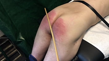 Caned Ass Strapped Down