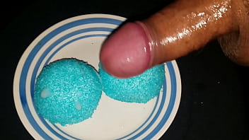 Cum Loading My Blue Hostes Snowballs.