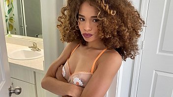 Cute Black Stepsister Gets Naked In Front Of Her Stepbro