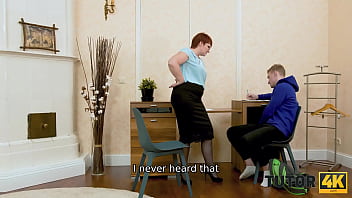 Tutor4k. Mature Redhead Dragged Into Hard Sex With Impudent Disciple