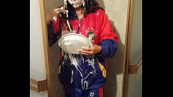 Girl In Slimed And Pied In Tracksuit