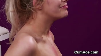 Naughty Stunner Gets Sperm Load On Her Face Eating All The Cream – blowjob, jizz, job, facials, spunkswap – Video 2318719