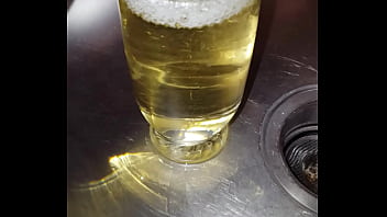 Plenty Of Strong Yellow Piss Into A Glass