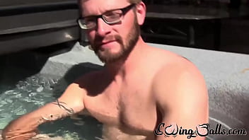 Gay With Glasses Shows Balls Before Masturbating With Buddy