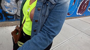 Wife No Bra Side Boobs With Pierced Nipples In Public Flashing