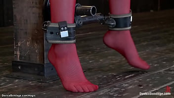 Bound Babe Locked Down Atop Of Sybian