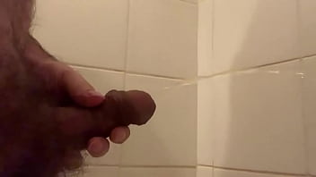 Me (male) Pissing All Over The Shower Walls