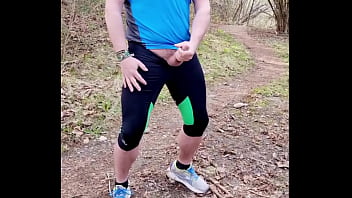 Young Bear Cums Outdoor