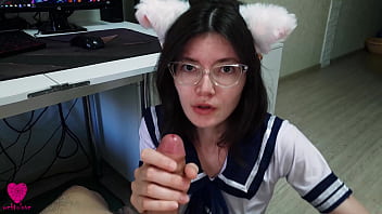 Cute Chan With Cat Ears In A Sexy Suit Was Eager To Satisfy Her Hunger With Her Senpai’ Sperm