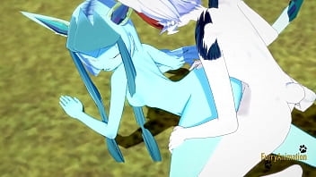 Pokemon Hentai Furry Yiff 3d – Glaceon Handjob And Fucked By Cinderace With Creampie