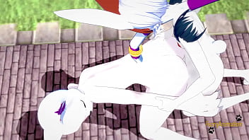 Digimon Pokemon Furry Yaoi Yiff 3d – Cinderace X Gatomon Blowjob And Fucked With Creampie In His Ass – Japanese Anime Manga