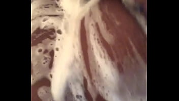 Ebony Plays In Shower