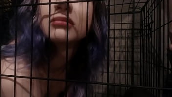 Slave Gets Stuck In A Cage