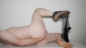 Posing And Off Black Fishnet Pantyhose Tights